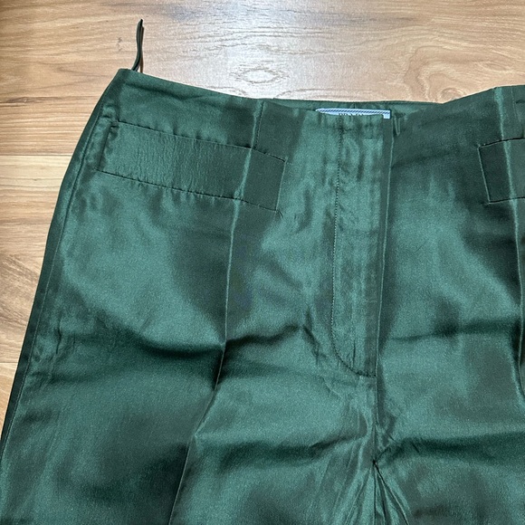 Prada Milano Spring Summer 2013 Green Silk Dress Pants sz 4 - Picture 2 of 5